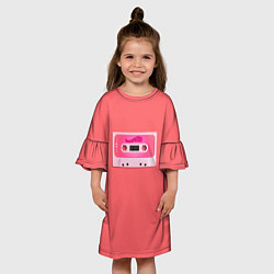 Платье клеш для девочки BTS cassette, цвет: 3D-принт — фото 2
