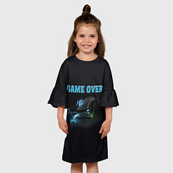 Платье клеш для девочки Game over - доигрался, цвет: 3D-принт — фото 2