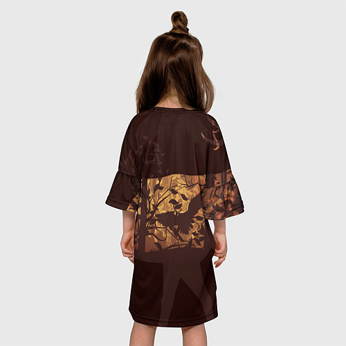 Детское платье Осенний лес в силуэте оленя / 3D-принт – фото 4