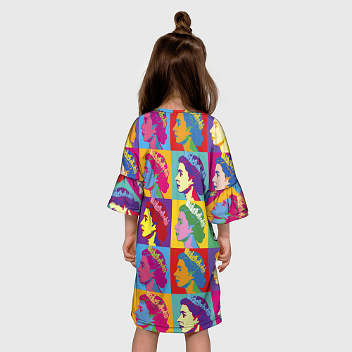 Детское платье Елизавета II Поп-арт / 3D-принт – фото 4