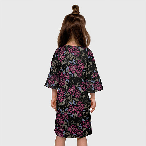Детское платье Узор Розы из геометрических фигур треугольники / 3D-принт – фото 4