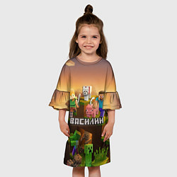 Платье клеш для девочки Василий Minecraft, цвет: 3D-принт — фото 2