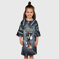 Платье клеш для девочки Ёж Шэдоу - Соник - видеоигра, цвет: 3D-принт — фото 2
