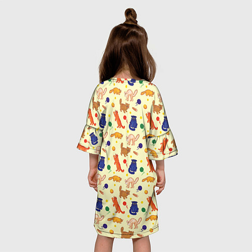 Детское платье Crazy cat doodle / 3D-принт – фото 4