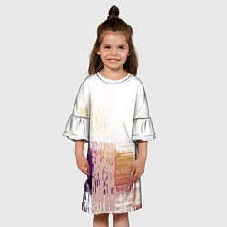 Платье клеш для девочки Пиксельнaя абстракция, цвет: 3D-принт — фото 2