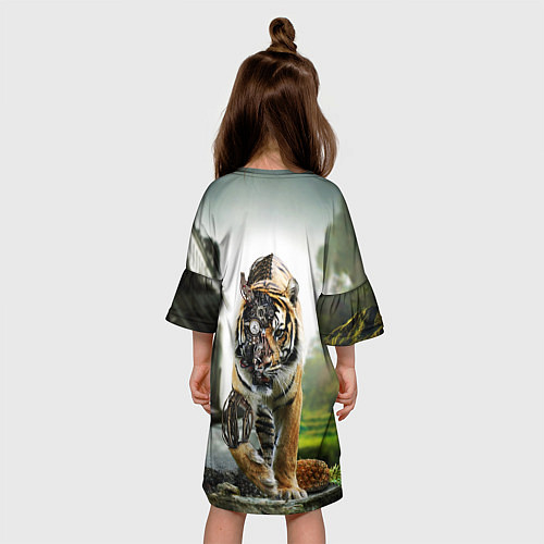 Детское платье Кибернетический тигр / 3D-принт – фото 4