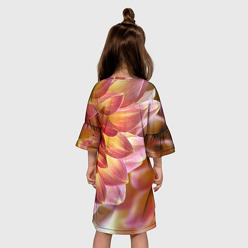 Детское платье Оранжевые георгины лепестки / 3D-принт – фото 4