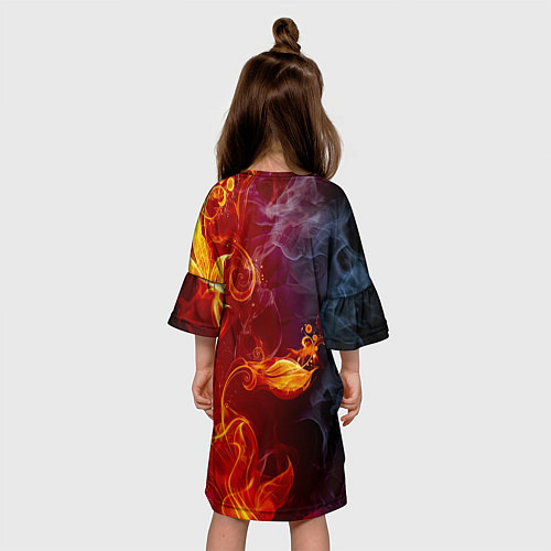 Детское платье Огненный цветок с дымом / 3D-принт – фото 4