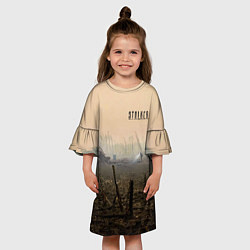 Платье клеш для девочки STALKER одиночка возле ракетной шахты, цвет: 3D-принт — фото 2