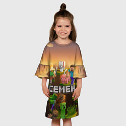 Платье клеш для девочки Семен Minecraft, цвет: 3D-принт — фото 2