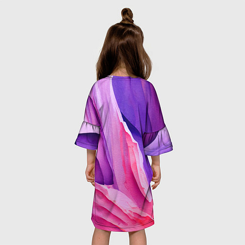 Детское платье Необычная акварельная абстракция / 3D-принт – фото 4