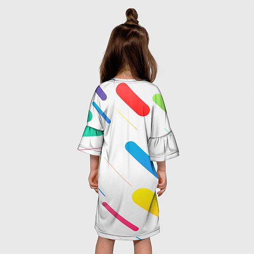 Детское платье Разноцветные круги и полосы / 3D-принт – фото 4