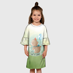 Платье клеш для девочки Медведь не велике, цвет: 3D-принт — фото 2