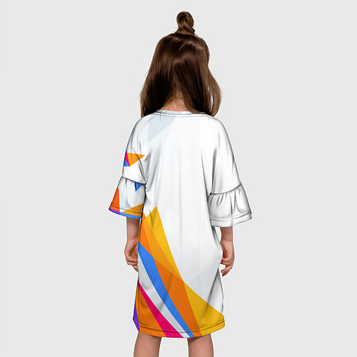 Детское платье Barcelona абстракция цветные геометрии / 3D-принт – фото 4