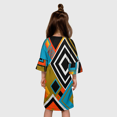 Детское платье Фон из разноцветных квадратов / 3D-принт – фото 4