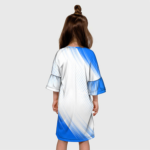 Детское платье Bmw синяя текстура / 3D-принт – фото 4