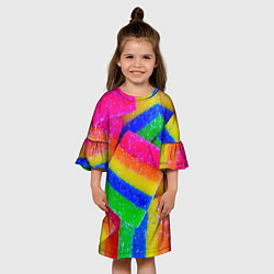 Платье клеш для девочки Маленькие кусочки мармелада, цвет: 3D-принт — фото 2