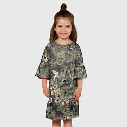Платье клеш для девочки Мануловый камуфляж, цвет: 3D-принт — фото 2