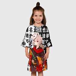 Платье клеш для девочки Каэдэхара Кадзуха с мечом - Genshin Impact, цвет: 3D-принт — фото 2