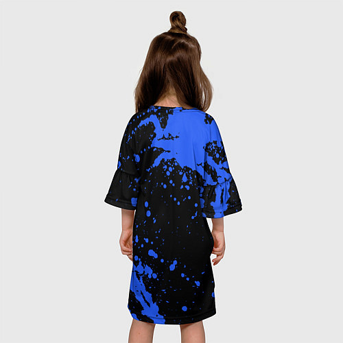 Детское платье Радужные друзья: Синий / 3D-принт – фото 4