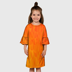Платье клеш для девочки Абстрактно-огненный узор, цвет: 3D-принт — фото 2