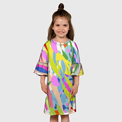 Платье клеш для девочки Краски лета абстракция, цвет: 3D-принт — фото 2