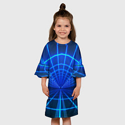 Платье клеш для девочки Неоновый туннель, цвет: 3D-принт — фото 2