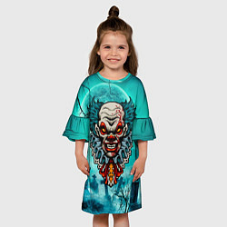 Платье клеш для девочки Злой клоун - хэллоуин, цвет: 3D-принт — фото 2