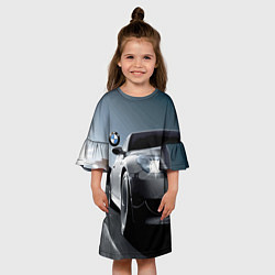 Платье клеш для девочки Бэха на скорости на горной дороге, цвет: 3D-принт — фото 2
