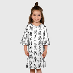 Платье клеш для девочки Иероглифная сетка, цвет: 3D-принт — фото 2