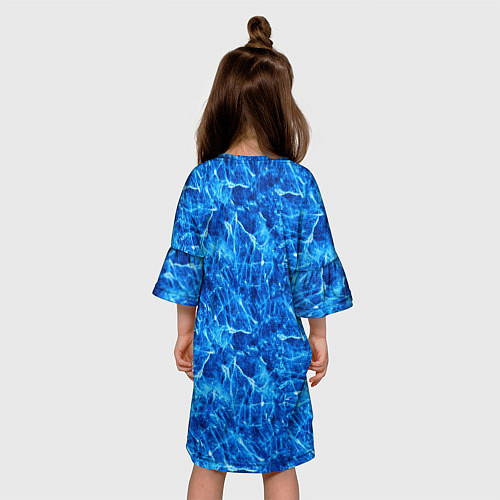 Детское платье Синий лёд - текстура / 3D-принт – фото 4