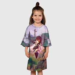 Платье клеш для девочки Хэйдзо в примогеме, цвет: 3D-принт — фото 2