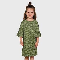 Платье клеш для девочки Армейская форма мелкий пиксель, цвет: 3D-принт — фото 2