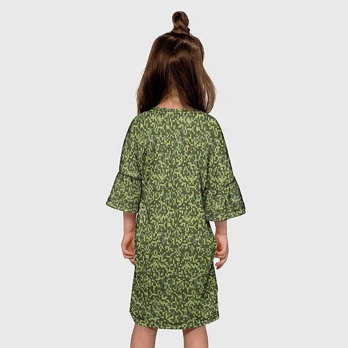 Детское платье Армейская форма мелкий пиксель / 3D-принт – фото 4