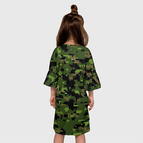 Детское платье Камуфляж лесной пиксель / 3D-принт – фото 4