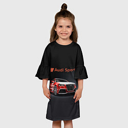 Платье клеш для девочки Audi sport - racing team, цвет: 3D-принт — фото 2