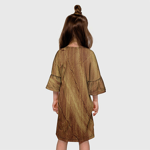 Детское платье Деревянная текстура / 3D-принт – фото 4