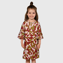 Платье клеш для девочки Камуфляж German Desert, цвет: 3D-принт — фото 2