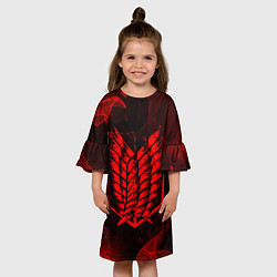 Платье клеш для девочки Развед корпус - Красный - АТ, цвет: 3D-принт — фото 2