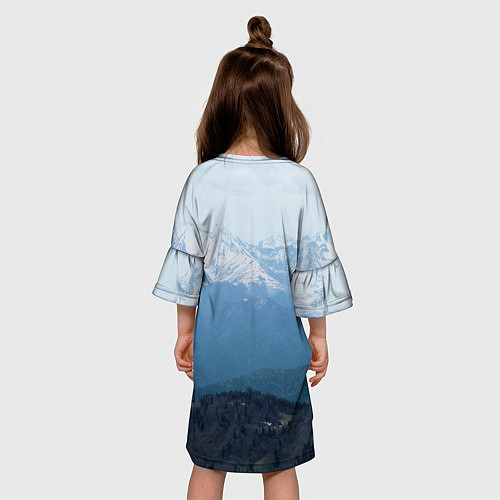 Детское платье Кавказские горы / 3D-принт – фото 4