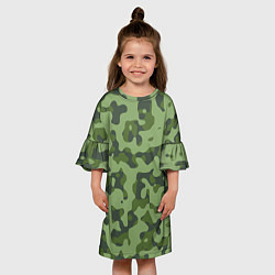 Платье клеш для девочки Камуфляж ВСР-93 Флора - Арбуз, цвет: 3D-принт — фото 2