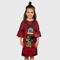 Платье клеш для девочки Череп пожарного, цвет: 3D-принт — фото 2