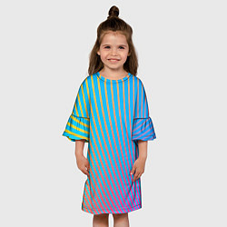 Платье клеш для девочки Абстрактные линии, цвет: 3D-принт — фото 2