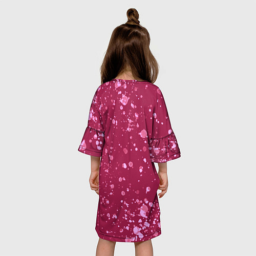 Детское платье Текстура Розовый взрыв / 3D-принт – фото 4