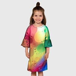 Платье клеш для девочки Свет и пузыри, цвет: 3D-принт — фото 2