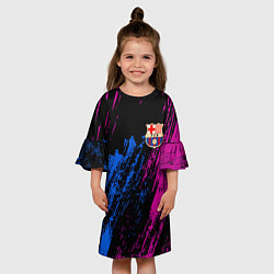 Платье клеш для девочки Фк барса, цвет: 3D-принт — фото 2