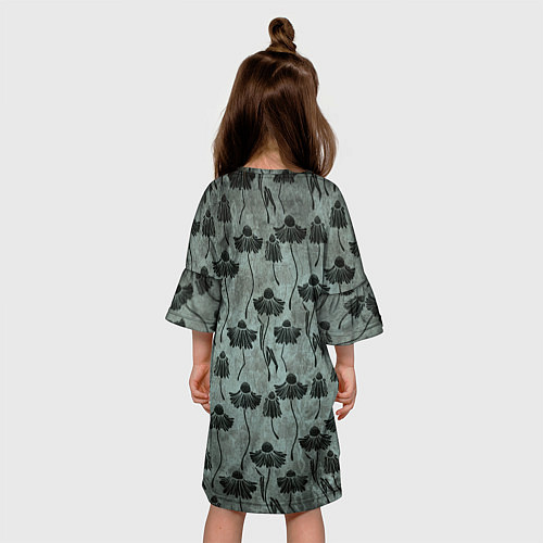 Детское платье Мрачные завядшие цветы / 3D-принт – фото 4