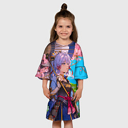 Платье клеш для девочки Аяка с зонтиком, цвет: 3D-принт — фото 2
