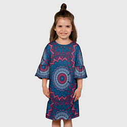 Платье клеш для девочки Этнический узор цветов, цвет: 3D-принт — фото 2
