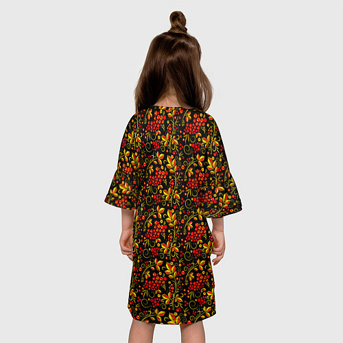 Детское платье Хохлома - красная рябина / 3D-принт – фото 4